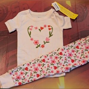 Old Navy Kids Floral Pajama Set - White and Pink/ Nwt!/ 2T